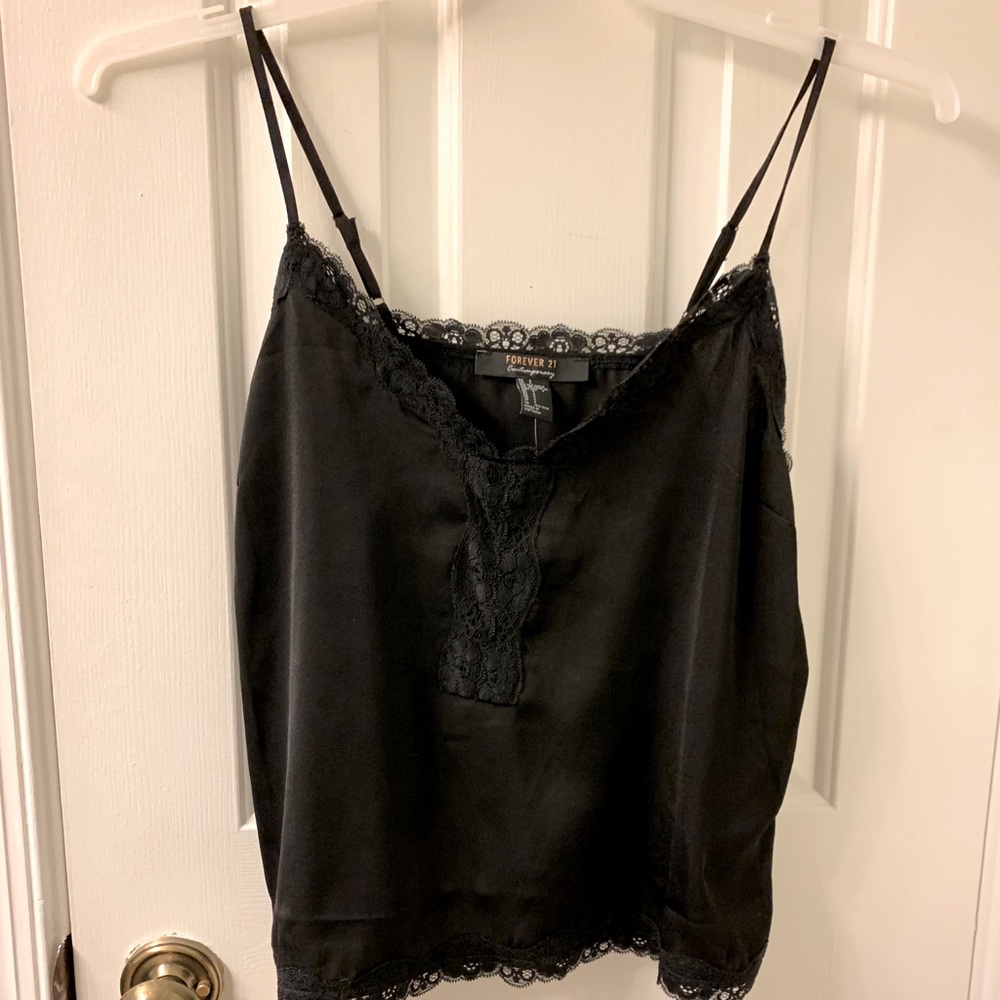 Lacy Black Tank